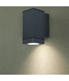 Applique murale GU10 double faisceau - IP44 extérieur, gris foncé, sans ampoule