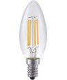 Ampoule LED E14 4W dimmable - Filament, C35, 370lm, 2500K, verre clair