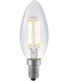 Ampoule LED E14 4W dimmable - Filament, C35, 370lm, 2500K, verre clair