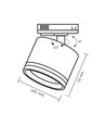 Spot sur rail monophasé GX53 - sans source lumineuse, 1F2W
