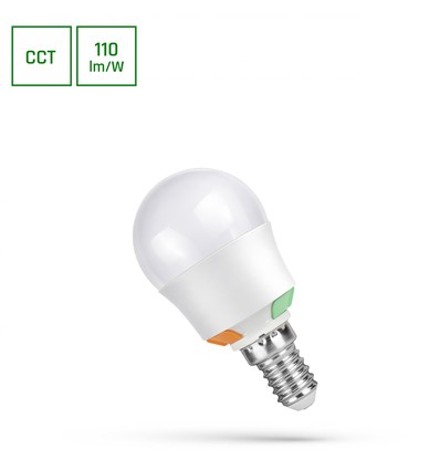 Ampoule LED E14 G45 2W/4W/6W CCT - 3 étapes de couleur, puce Spectrum LED