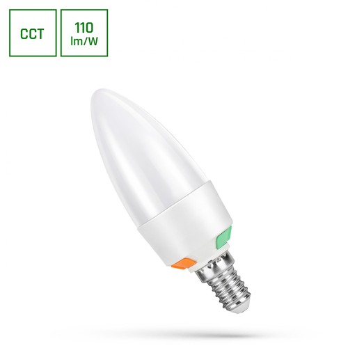 Ampoule LED E14 6W Flamme - C37, CCT, Puissance réglable 3 étapes