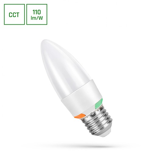 Ampoule LED E27 6W Flamme C37 - CCT 3-en-1, source incluse