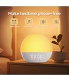 Réveil Wake-up Light, effet lever de soleil - Enceinte Bluetooth 5.3, sons de sommeil, dimmable