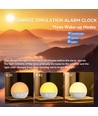 Réveil Wake-up Light, effet lever de soleil - Enceinte Bluetooth 5.3, sons de sommeil, dimmable