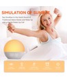 Réveil Wake-up Light, effet lever de soleil - Enceinte Bluetooth 5.3, sons de sommeil, dimmable