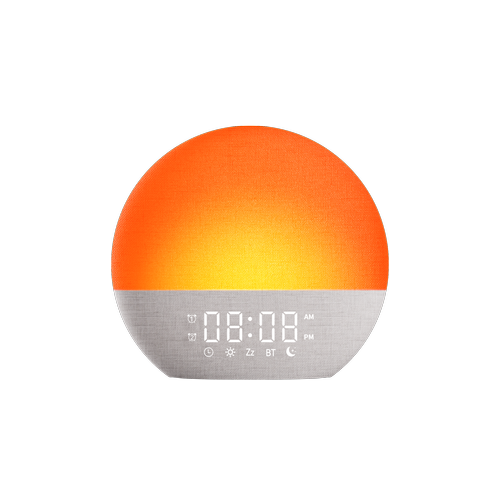 Réveil Wake-up Light, effet lever de soleil - Enceinte Bluetooth 5.3, sons de sommeil, dimmable