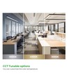 Réglette LED 120cm 38/32/24W - CCT, Blanc, plafonnier bureau, avec kit de suspension