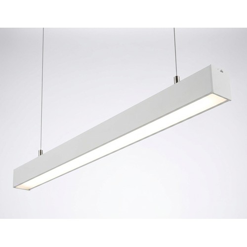 Réglette LED 120cm 38/32/24W - CCT, Blanc, plafonnier bureau, avec kit de suspension