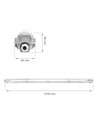 Réglette LED Limea T8 120cm, câblage traversant - Pour 1x tube LED 120cm, IP65 étanche