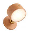 Applique murale rechargeable 4W - IP20, Ronde, Aspect bois, rotative à 360°, source incluse