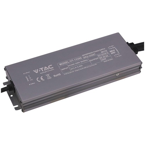 Alimentation LED 300W 12V DC - 25A, étanche IP67