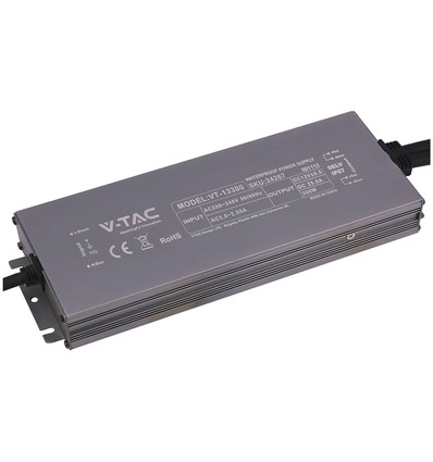 Alimentation LED 300W 12V DC - 25A, étanche IP67
