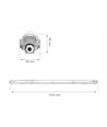 Luminaire LED T8 Limea 150cm, câblage traversant - Pour 1 tube LED 150cm, IP65 étanche