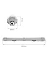 Réglette LED Limea T8 60cm, câblage traversant - Pour 1x tube LED 60cm, IP65 étanche