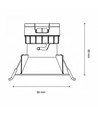 Spot LED encastrable 7W CCT - 3 couleurs, Ø9cm, Trou: Ø7,5 cm