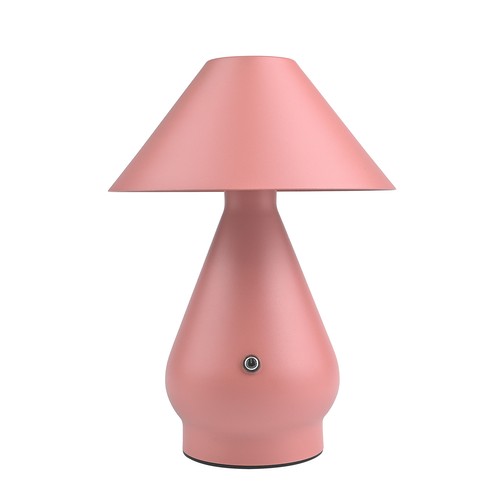 Lampe de table LED rechargeable - Rose, Ø16cm, H 21,5cm, tactile dimmable, 3-en-1, IP20