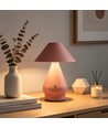 Lampe de table LED rechargeable - Rose, Ø16cm, H 21,5cm, tactile dimmable, 3-en-1, IP20