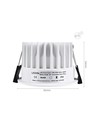 Spot encastrable 10W Ø8,5cm dimmable RA99 - IP54, perçage : Ø7,5 cm, dimensions : Ø8,5 cm, bord blanc