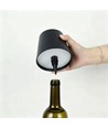 Lampe bouteille LED rechargeable - Noir, tactile dimmable, 3en1, IP20
