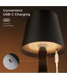 Lampe bouteille LED rechargeable - Noir, tactile dimmable, 3en1, IP20