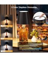 Lampe bouteille LED rechargeable - Noir, tactile dimmable, 3en1, IP20