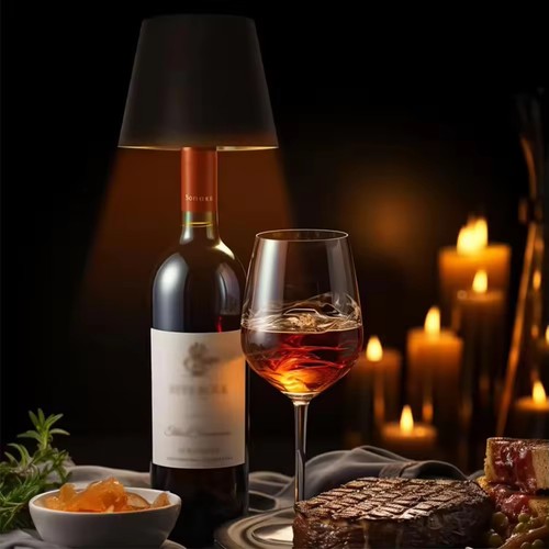 Lampe bouteille LED rechargeable - Noir, tactile dimmable, 3en1, IP20