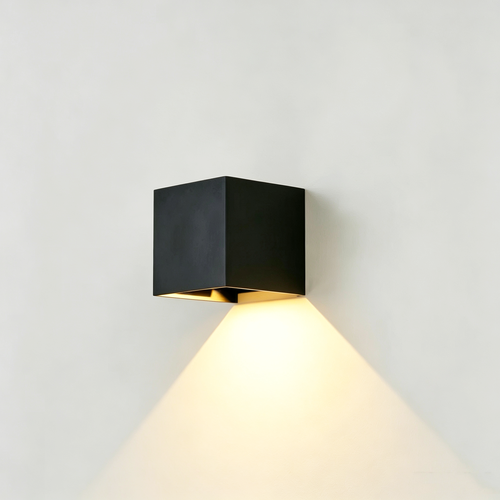 Applique 3W CUBIC PRO - IP65, noir, repiquable, ajustable, carrée, extérieur, source incluse