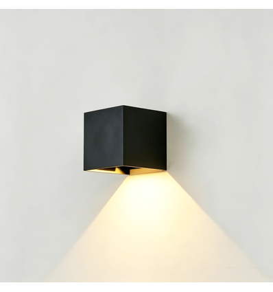 Applique 3W CUBIC PRO - IP65, noir, repiquable, ajustable, carrée, extérieur, source incluse