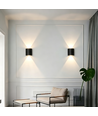 Applique murale 2W CURVE haut/bas - IP65, noir, extérieur, source incluse