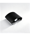 Applique murale 2W CURVE haut/bas - IP65, noir, extérieur, source incluse