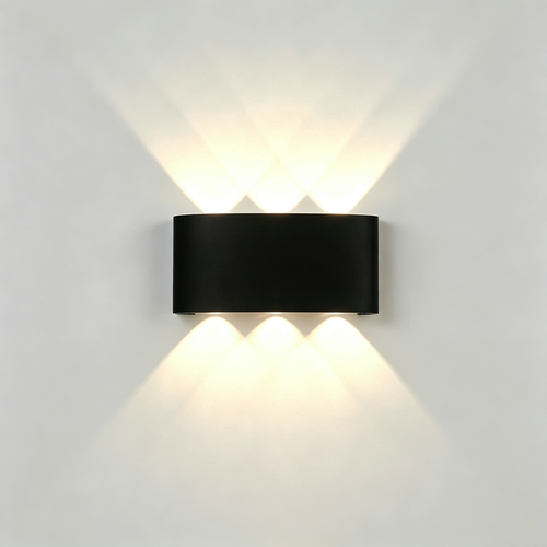 Applique 6W CURVE - IP65, noir, haut/bas, extérieur, source incluse