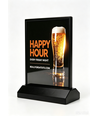 Porte-menu noir A5 - Cadre lumineux double face