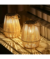 Lanterne Solaire en Rotin – Lampe de Jardin Bohème avec Allumage Automatique, IP44