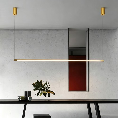 126cm suspension table à manger dimmable - Dorée, 18W LED, câbles inclus