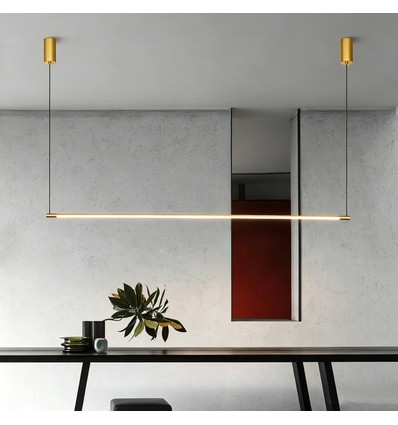 126cm suspension table à manger dimmable - Dorée, 18W LED, câbles inclus