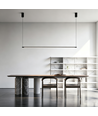 126cm suspension table à manger dimmable - Noire, 18W LED, câbles inclus