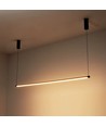 126cm suspension table à manger dimmable - Noire, 18W LED, câbles inclus