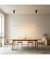 126cm suspension table à manger dimmable - Noire, 18W LED, câbles inclus