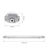 Réglette LED Limea T8 150cm, câblage traversant - Pour 2x tubes LED 150cm, IP65 étanche