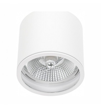 Plafonnier pour AR111 GU10 - Blanc, IP65 extérieur, Ø12cm, 11,5cm haut, aluminium, sans source lumineuse