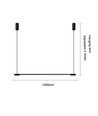 126cm suspension table à manger dimmable - Noire, 18W LED, câbles inclus