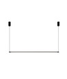 126cm suspension table à manger dimmable - Noire, 18W LED, câbles inclus