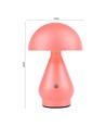 Lampe de table LED rechargeable - Rose, Ø15cm, H 22cm, tactile dimmable, 3en1, IP20