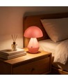 Lampe de table LED rechargeable - Rose, Ø15cm, H 22cm, tactile dimmable, 3en1, IP20