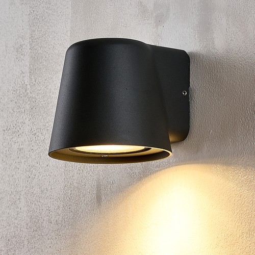 Applique murale Avero GU10 - Noir, IP65, intérieur/extérieur, sans source lumineuse