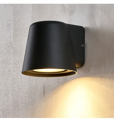 Applique murale Avero GU10 - Noir, IP65, intérieur/extérieur, sans source lumineuse