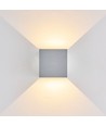 Applique 6W CUBIC PRO - IP65, gris argent, repiquable, réglable, carrée, haut/bas, intérieur/extérieur, source incluse