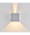 Applique 6W CUBIC PRO - IP65, gris argent, repiquable, réglable, carrée, haut/bas, intérieur/extérieur, source incluse