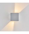 Applique 6W CUBIC PRO - IP65, gris argent, repiquable, réglable, carrée, haut/bas, intérieur/extérieur, source incluse